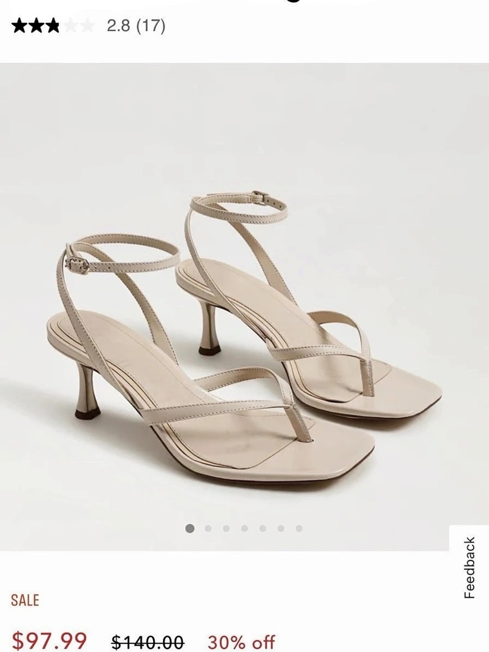 Sam Edelman Pax Kitten Heel Thong Sandal